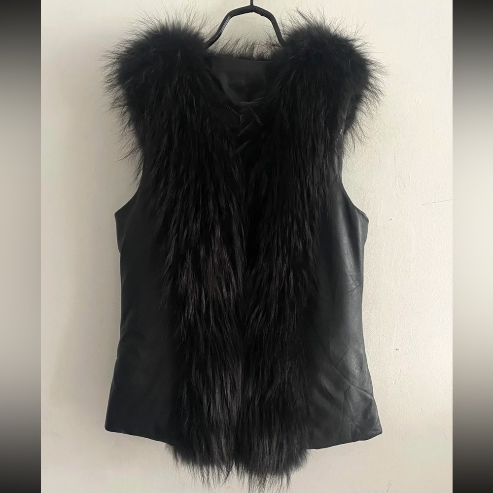 Fur collar Vest vintage style